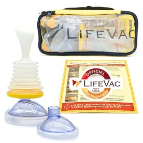 LifeVac Yellow Travel Kit - Portable Suction Rescue Device, First Aid Kit For Kids And Adults, Portable Airway Suction Device For Children And Adults